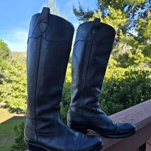 Frye Black and Tan Leather Boots